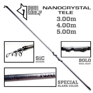 IRON WOLF plūdinė meškerė NANOCRYSTAL TELE 4.00m 5-30g